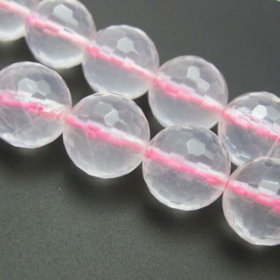 Wholesale Natural Rose Quartz Beads - 10mm Faceted Round (Sold Per Strand)