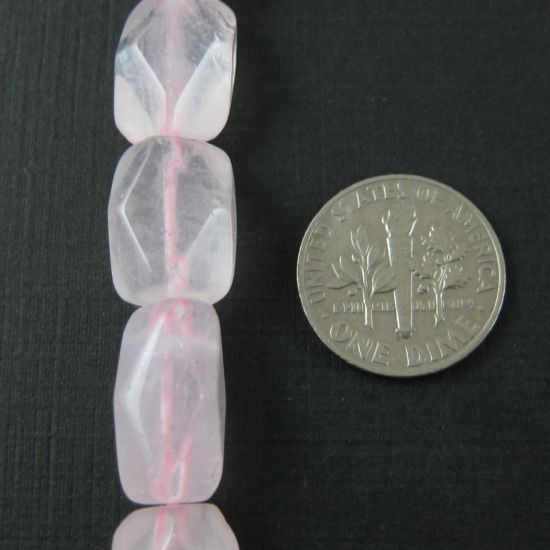 Wholesale Rose Quartz Beads - 10x15mm Faceted Rectangle (Sold Per Strand)