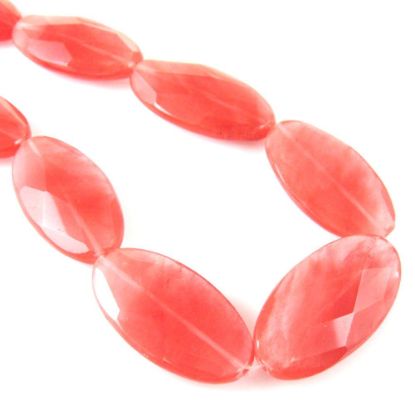 Wholesale Cherry Quartz Beads - 23x45mm Faceted Oval (Sold Per Strand)