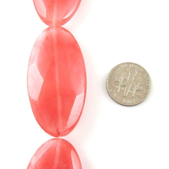Wholesale Cherry Quartz Beads - 23x45mm Faceted Oval (Sold Per Strand)