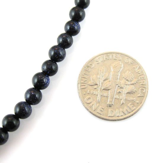 Wholesale Sparkle Blue Goldstone Beads - Smooth Round 4mm (Sold Per Strand)