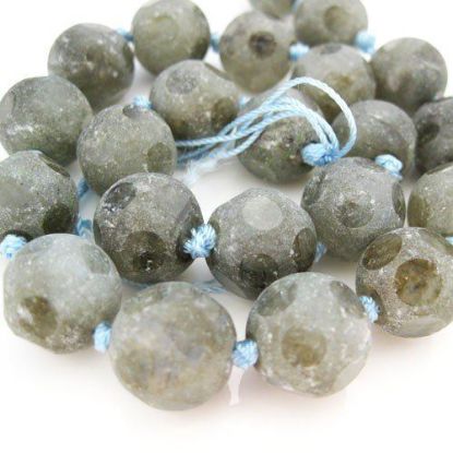 Wholesale Labradorite Beads - 14mm Matte Faceted Round (Sold Per Strand)