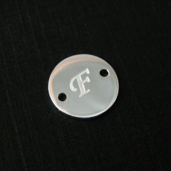 Wholesale Sterling Silver Initial Stamped Round Connector Charm, Charms and Pendants for Jewelry Making, Wholesale Findings