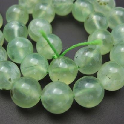 Wholesale Prehnite Beads - Nature Stone - Smooth Round 10mm (Sold Per Half Strand)