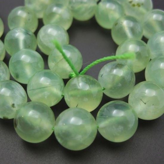 Wholesale Prehnite Beads - Nature Stone - Smooth Round 10mm (Sold Per Half Strand)