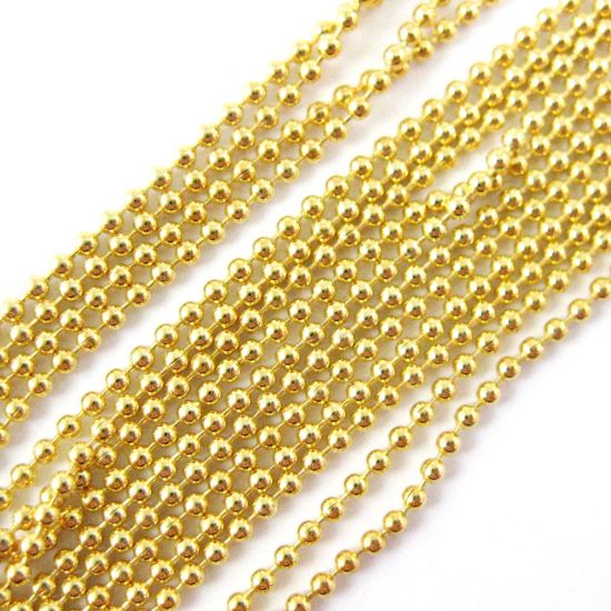 Wholesale Chain, Gold plated Sterling Silver Tiny Ball Chain 1.2mm Bulk Chain by the foot