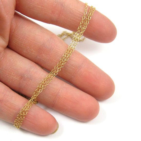 Wholesale Chain, Gold plated Sterling Silver Light Cable Chain 2 by 1.5mm Bulk Chain by the foot