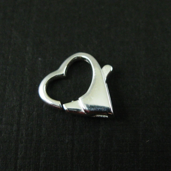 Wholesale Sterling Silver Large Heart Lobster Clasp Charm (1 pc)