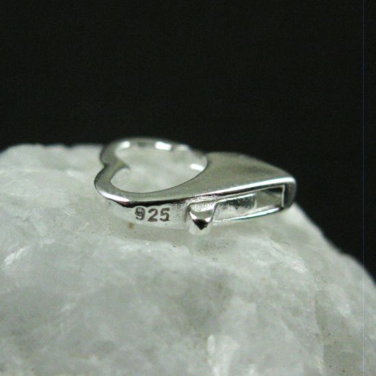 Wholesale Sterling Silver Large Heart Lobster Clasp Charm (1 pc)