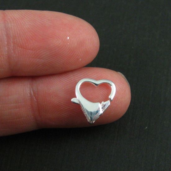 Wholesale Sterling Silver Large Heart Lobster Clasp Charm (1 pc)