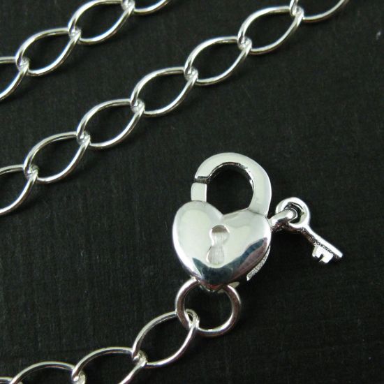 Wholesale Sterling Silver Heart Lock Lobster Clasp Charm (1 pc)