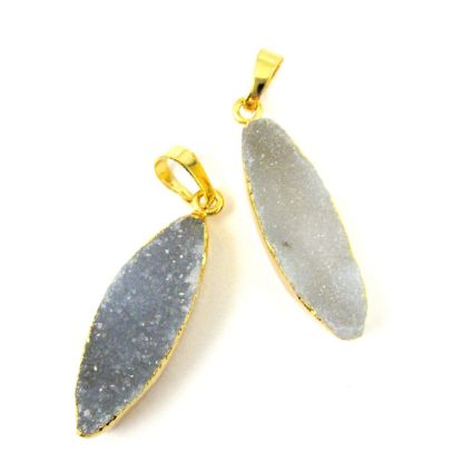 Wholesale Druzy Gemstone Natural Druzy Agate Marquis Pendant Wholesale Pendants for Jewelry Making