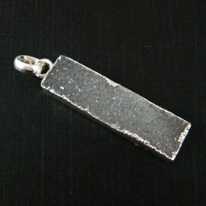 Wholesale Druzy Gemstone Grey Agate Thin Bar Silver Pendant  Wholesale Pendants for Jewelry Making