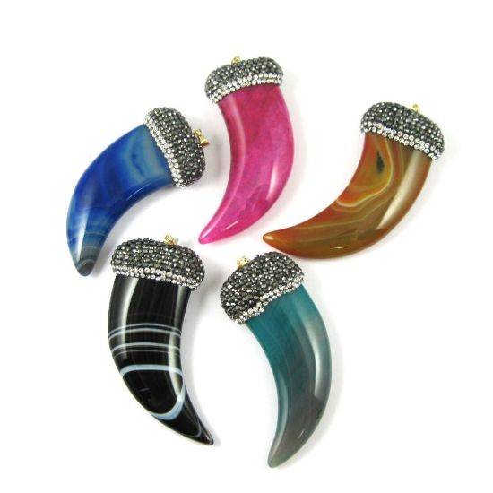 Wholesale Pave Pendant Large Green Lace Agate Wholesale Pendants for Jewelry Making