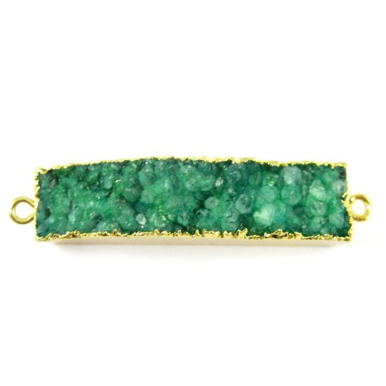  Wholesale Druzy Gemstone Green Agate Bar Gold Connector Pendant  Wholesale Pendants for Jewelry Making