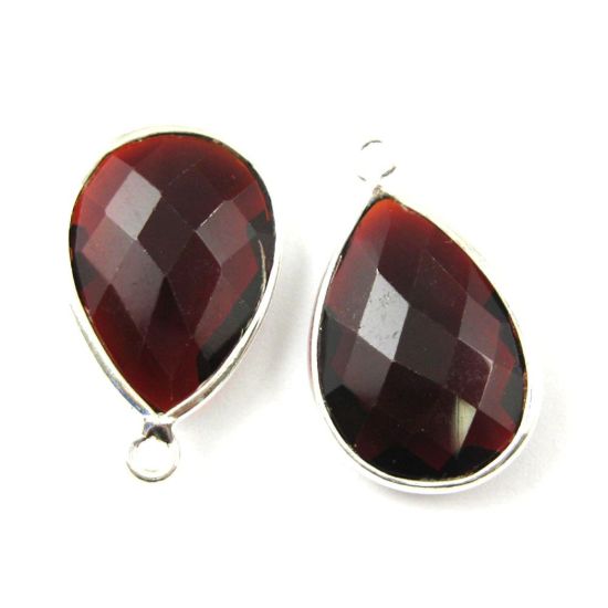 Wholesale Sterling Silver Teardrop Bezel Garnet Quart Gemstone Pendant, Wholesale Gemstone Pendants for Jewelry Making