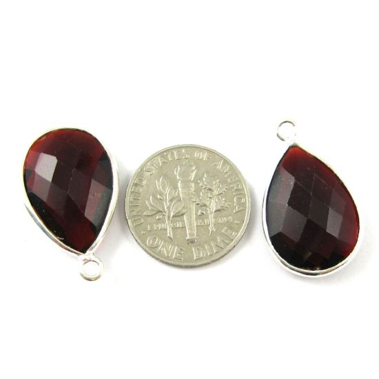 Wholesale Sterling Silver Teardrop Bezel Garnet Quart Gemstone Pendant, Wholesale Gemstone Pendants for Jewelry Making