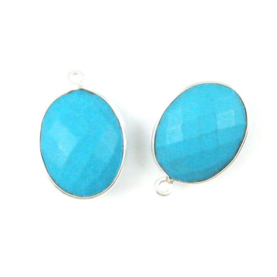 Wholesale Sterling Silver Oval Bezel Turquoise Gemstone Pendant, Wholesale Gemstone Pendants for Jewelry Making