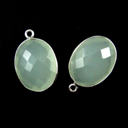 Wholesale Sterling Silver Oval Bezel Aqua Chalcedony Gemstone Pendant, Wholesale Gemstone Pendants for Jewelry Making