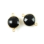 Wholesale Gold Over Sterling Silver Bezel Gemstone Link - Faceted Coin Shape - Black Onyx