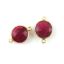 Wholesale Bezel Gemstone Links - Vermeil - Faceted Coin Shape - Dyed Ruby
