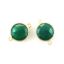 Wholesale Gold Over Sterling Silver Bezel Gemstone Link - Faceted Coin Shape - Green Onyx