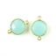 Wholesale Gold Over Sterling Silver Bezel Gemstone Link - Faceted Coin Shape - Peru Chalcedony