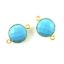 Wholesale Bezel Gemstone Links - Vermeil - Faceted Coin Shape - Turquoise