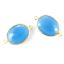 Wholesale Bezel Gemstone Links - 14x18mm Faceted Oval - Blue Chalcedony