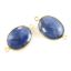Wholesale  Bezel Gemstone Links - 14x18mm Faceted Oval - Dyed Blue Sapphire