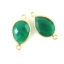 Wholesale Bezel Gemstone Links - 10x14mm Faceted Pear - Green Onyx