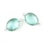 Wholesale Sterling Silver Bezel Gemstone Link - Faceted Oval Shape - Aqua Quartz - March Birthstone
