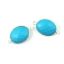 Wholesale Sterling Silver Bezel Gemstone Links - Faceted Oval Shape - Turquoise