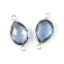 Wholesale Sterling Silver Bezel Gemstone Links - Faceted Pear Shape - Iolite Quartz