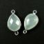 Wholesale Sterling Silver Bezel Gemstone Links - Faceted Pear Shape - Aqua Chalcedony