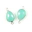 Wholesale Sterling Silver Bezel Gemstone Links - Faceted Pear Shape - Peru Chalcedony