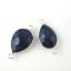 Wholesale Sterling Silver Bezel Gemstone Links - Faceted Pear Shape - Blue Sapphire Dyed - September Birthstone
