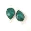 Wholesale Sterling Silver Bezel Gemstone Links - Faceted Pear Shape - Emerald Dyed - May Birthstone