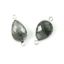 Wholesale Sterling Silver Bezel Gemstone Links - Faceted Pear Shape - Black Rutilated Quartz