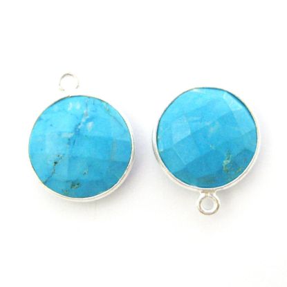 Wholesale Sterling Silver Round Bezel Turquoise Gemstone Pendant, Wholesale Gemstone Pendants for Jewelry Making