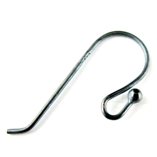 Wholesale Oxidized Sterling Silver Simple Fishhook Earwire  for Jewelry Making, Wholesale Earwire and Findings