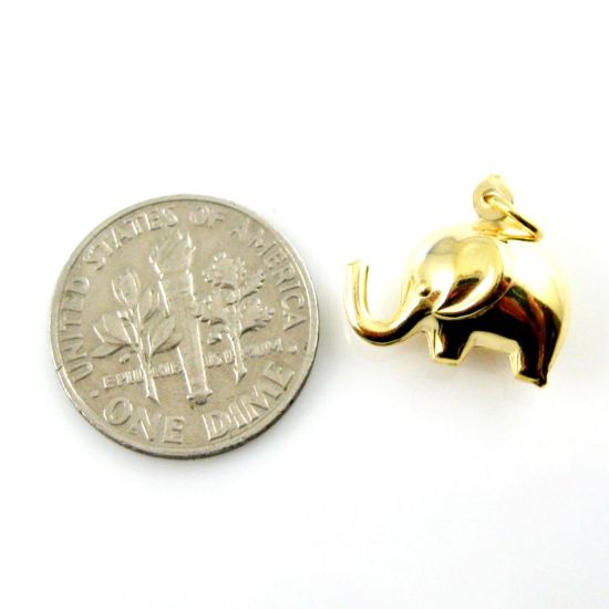 Wholesale Gold plated Sterling Silver Elephant Charm, Charms and Pendants for Jewelry Making, Wholesale Findings