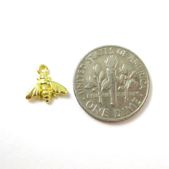 Wholesale Gold plated Sterling Silver Bumblebee Charm, Charms and Pendants for Jewelry Making, Wholesale Findings