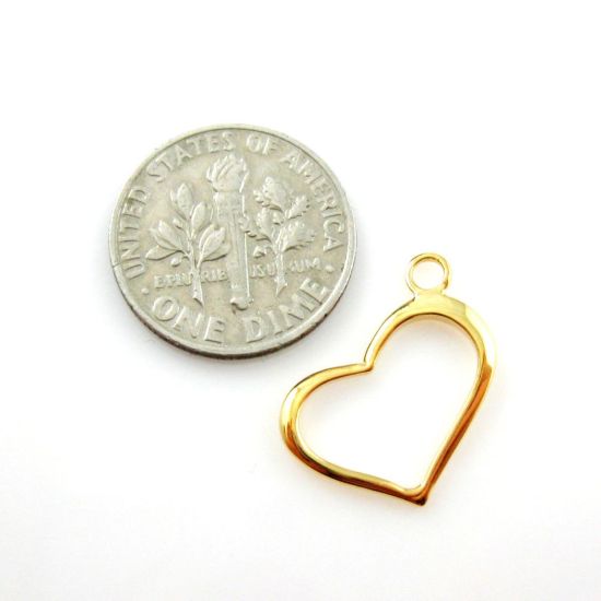 Wholesale Gold plated Sterling Silver Classic Heart Charm, Charms and Pendants for Jewelry Making, Wholesale Findings