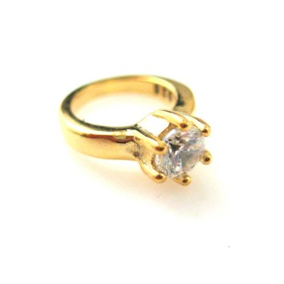 Wholesale Gold plated Sterling Silver Promise Ring Charm with CZ Cubic Zirconia Stone, Charms and Pendants for Jewelry Making, Wholesale Findings