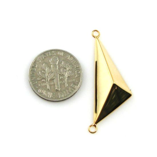Wholesale Gold plated Sterling Silver Large Triangle Pendant, Charms and Pendants for Jewelry Making, Wholesale Findings