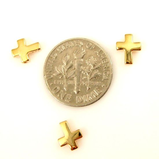 Wholesale Gold plated Sterling Silver Tiny Cross Connector Charms and Pendants for Jewelry Making, Wholesale Findings