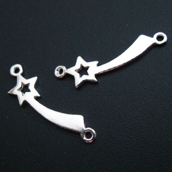 Wholesale Sterling Silver Shooting Star Connector Charm, Charms and Pendants for Jewelry Making, Wholesale Findings