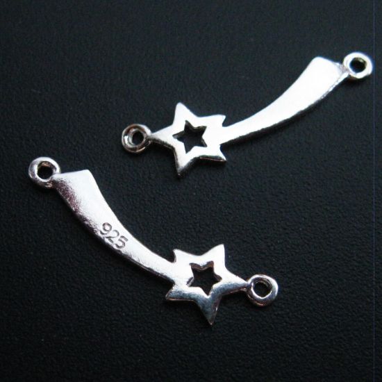Wholesale Sterling Silver Shooting Star Connector Charm, Charms and Pendants for Jewelry Making, Wholesale Findings