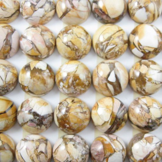 Wholesale Cabochon Brecciated Mookaite Round, 15mm, Grade A+